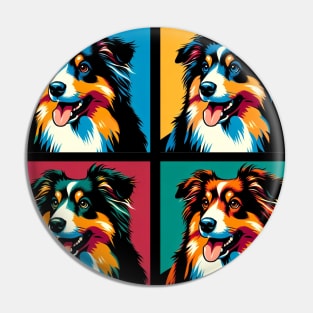 Miniature American Shepherd Pop Art - Dog Lover Gifts Pin