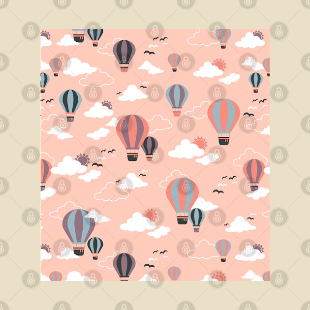 Sunset Hot Air Ballon Pattern by FlinArt