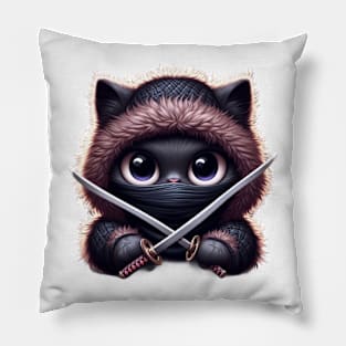 Ninja Cat The Adorable Assassin Pillow