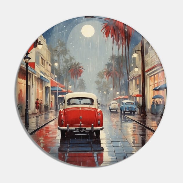 Australia Rainy Night Beach Vintage Travel Poster Tourism Pin by TravelersGems