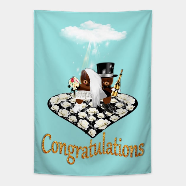 Wedding Day Congratulations Gift Tapestry by KC Morcom aka KCM Gems n Bling aka KCM Inspirations