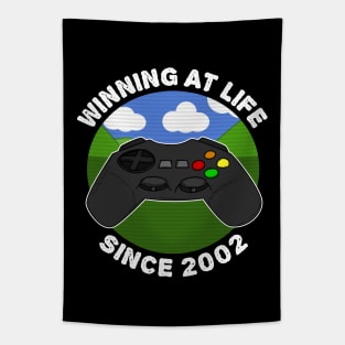 21st Birthday Gamer Winning At Life Since 2002 Tapestry