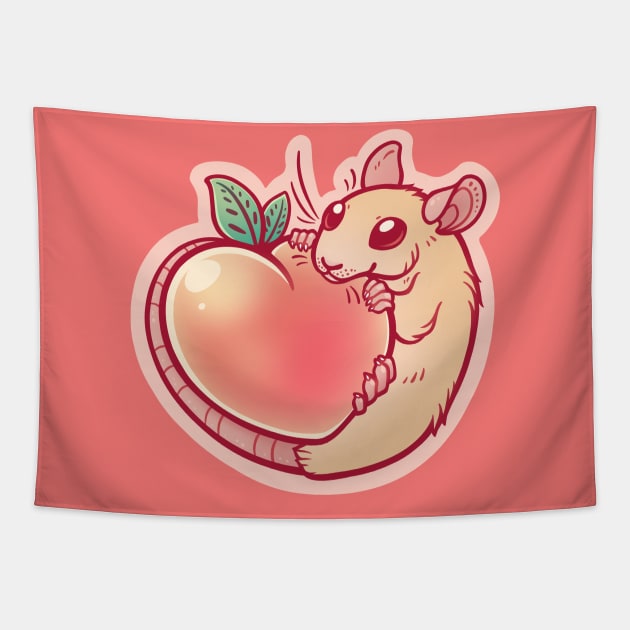 Peachy Rat Tapestry by DoomedDreamer