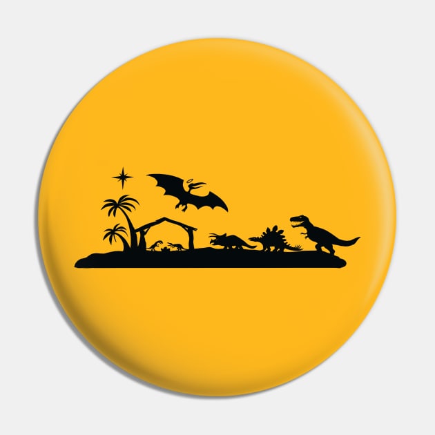 Dinosaur Nativity Christmas Pin by wolfmanjaq