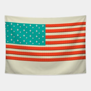 Mid Century Modern Americacn Flag Tapestry