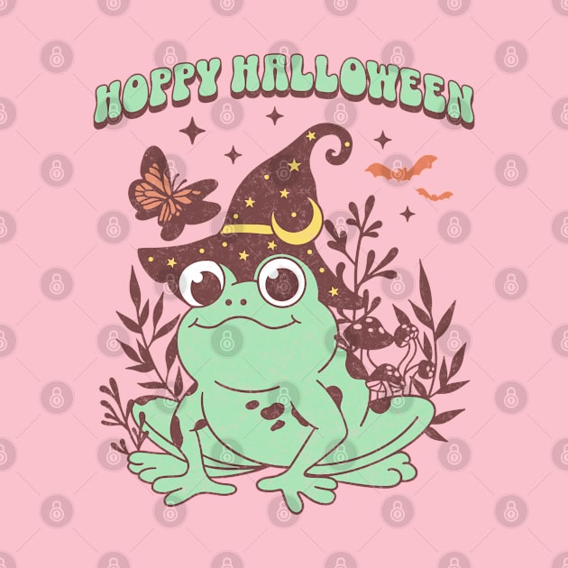 Hoppy Halloween Retro Halloween Cottagecore Frog by PUFFYP