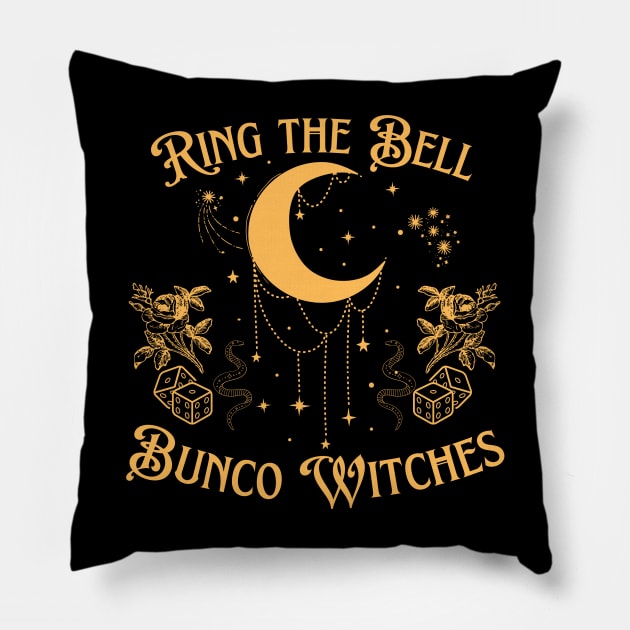 Ring the Bell Bunco Witches Roll the Dice Bunco Game Pillow by MalibuSun