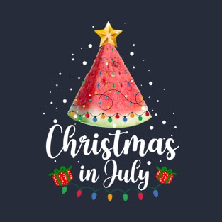 Christmas In July watermelon lover funny Summer Xmas T-Shirt