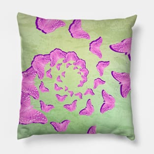 Abstract pink butterflies in swirling vortex Pillow