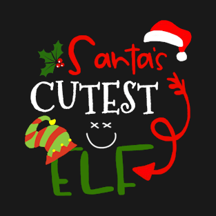 Santa's Cutest Elf Group Matching Family Christmas T-Shirt