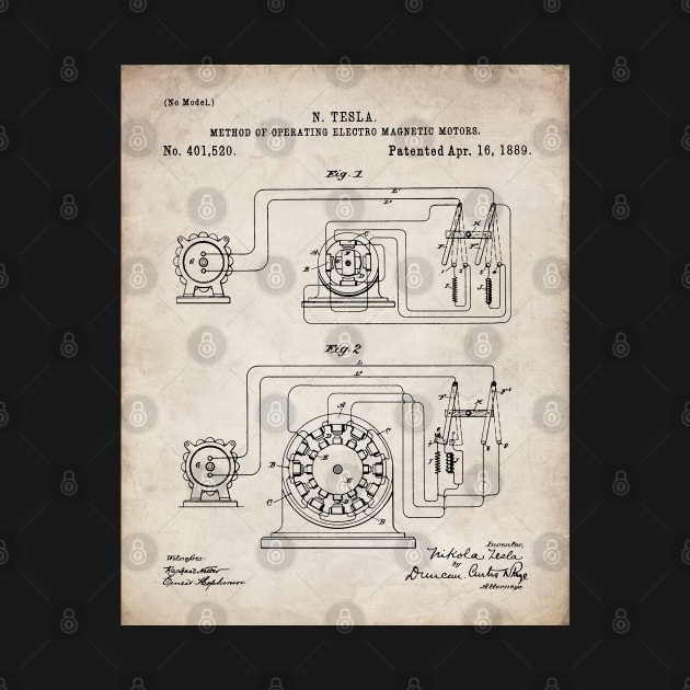 Motor Patent - Engineer Inventor Makers Workshop Art - Antique by patentpress