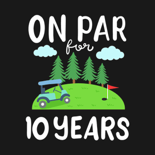 Golf Course 10th Birthday Golf Cart T-Shirt