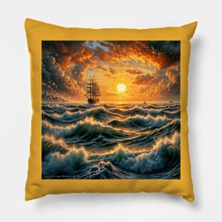 storm at sea Pillow