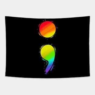 Colorful Semicolon For Mental Health Awareness Tapestry