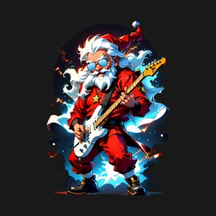 Electrifying Santa Claus:  Let's Rock this Christmas T-Shirt