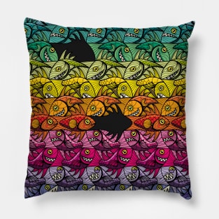 Escher style fish II Pillow