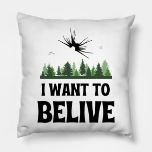 I Want to Belive - Shadow Ship - White - Sci-Fi Pillow