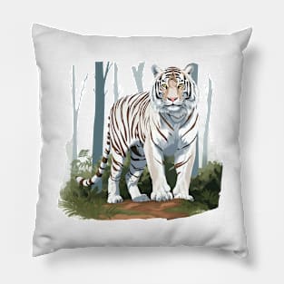 White Tiger From India Pillow