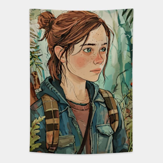 The Last of Us 2 Remastered TLOU2 Ellie Fanart Tapestry by peculiarbutcute