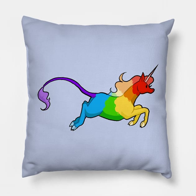 Rainbow Pride Unicorn Pillow by Khalico