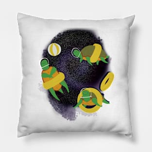 Turtles Summer Space Swimming Vortex Pillow