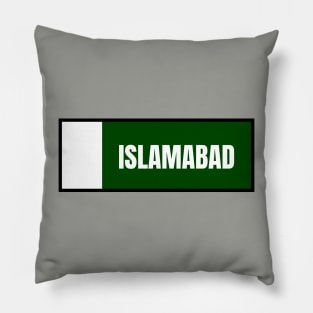 Islamabad City in Pakistan Flag Colors Pillow