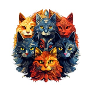 Symmetry of Cat Art T-Shirt