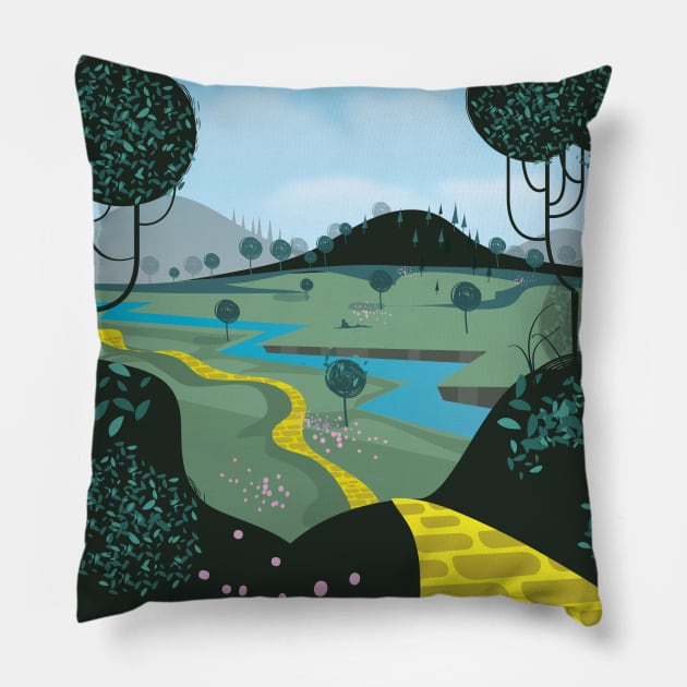 Yellow Brick Road Pillow by nickemporium1