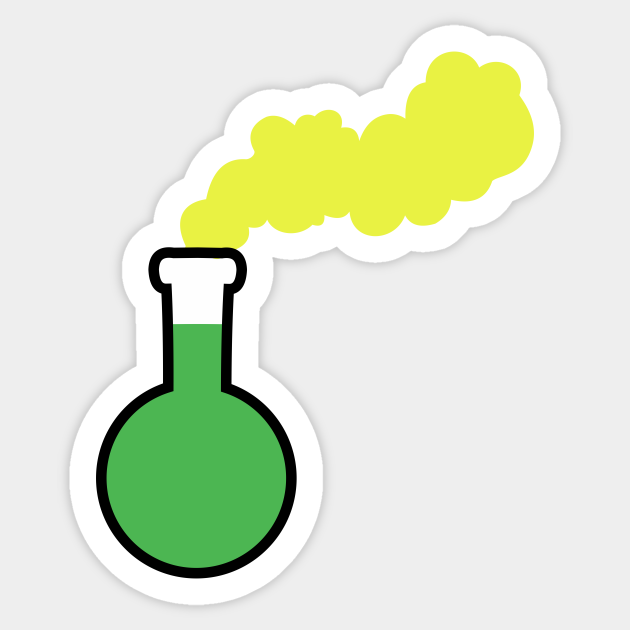 Vivid Neon Laboratory Flask - Chemistry - Sticker