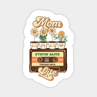 Mothers day plant  lover groovy cassette Retro mom life Magnet