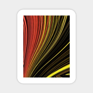 Saturn type ring pattern in shades of red yellow and orange Magnet