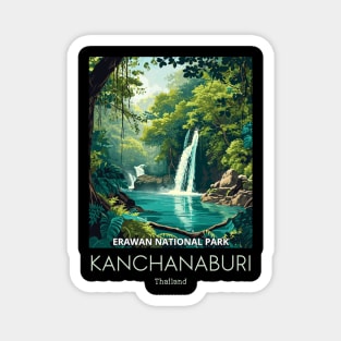 A Vintage Travel Illustration of Erawan National Park - Thailand Magnet