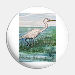 Egret in the wetlands Pin