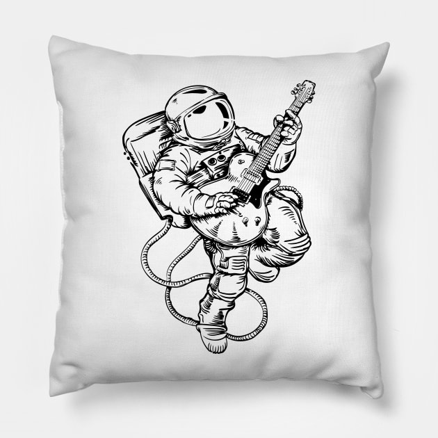 SEEMBO Spaceman Playing Guitar Guitarist Musician Music Band Pillow by SEEMBO