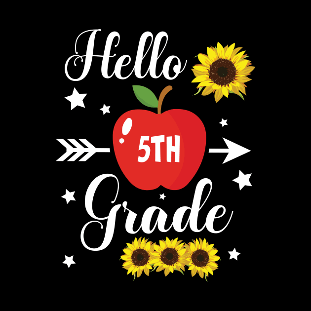 Stars Sunflower Teacher Student Back School Hello 5th Grade by Cowan79