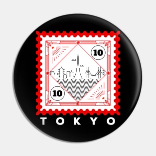 Tokyo Stamp Design Pin