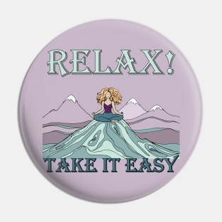 Meditation. Yoga class. Relax Pin