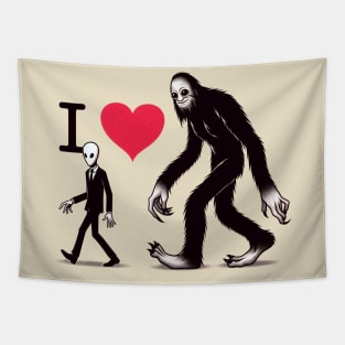 I Love Monsters, Cryptids, and Creepypasta Tapestry