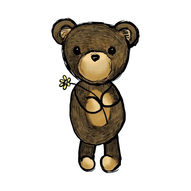 Adorable Teddy Bear Drawing by Korry