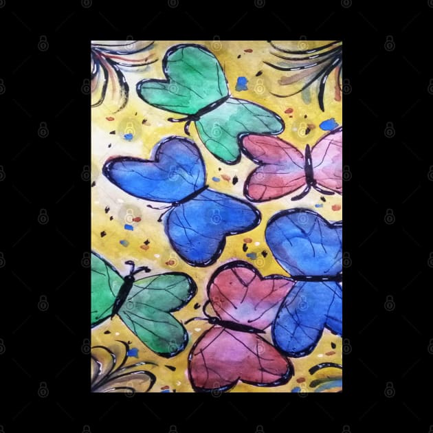 Butterfly watercolor gradient design by Artistic_st