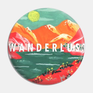 Wanderlust Colorful Pin