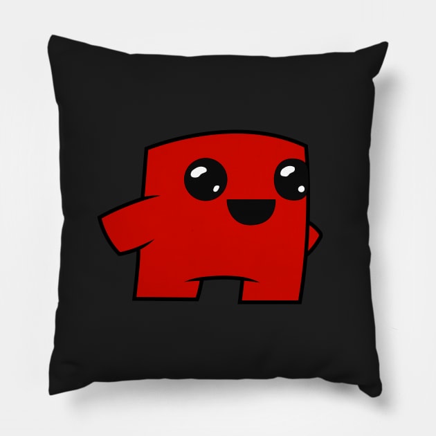 Super Meat Boy Forever Pillow by PavelKhv