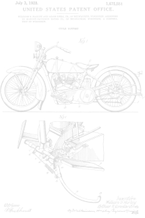 Motorcycle Patent White Magnet