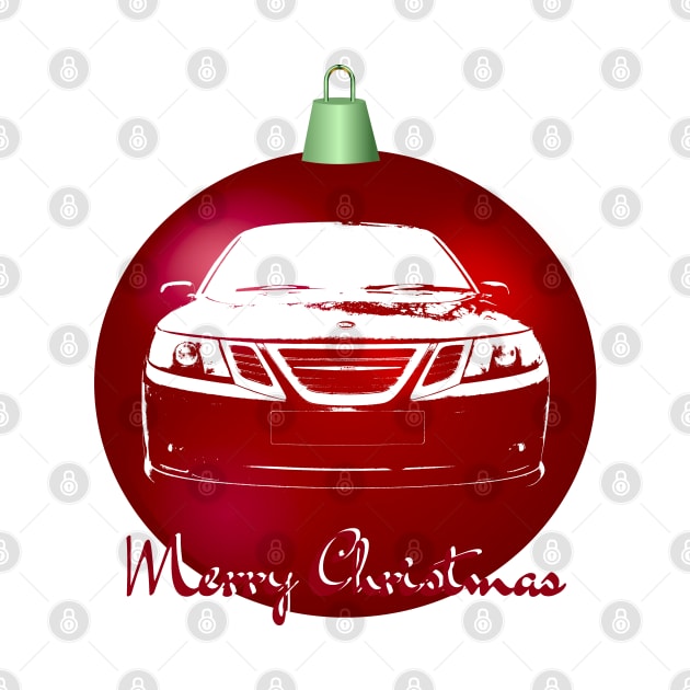 Saab 9-3 Swedish classic car monoblock Christmas ball special edition by soitwouldseem