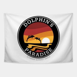 Dolphin's paradise - Summer Sunset Tapestry