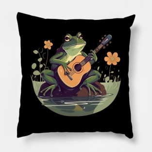 Frog Acoustic Guitar Pillow