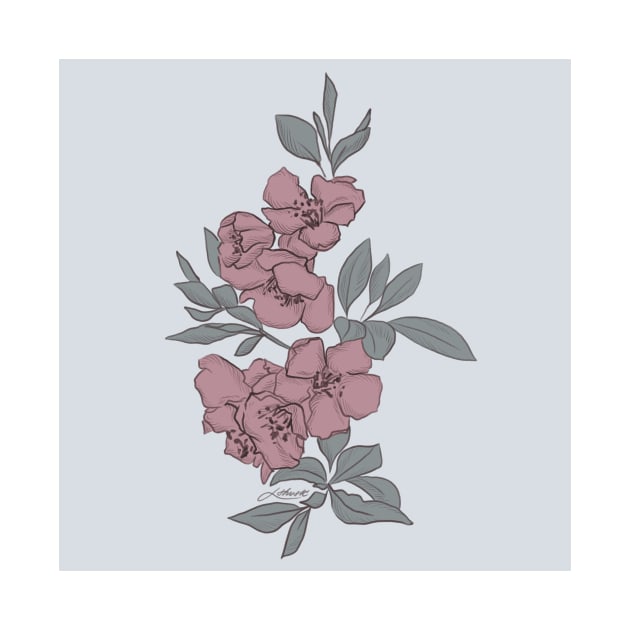 Hand drawn illustration of purple flowers by Lshvsk