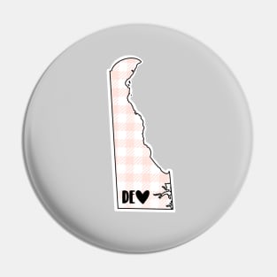 YSA States: Delaware (pink plaid) Pin