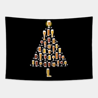 Beer Christmas Tree Men Women Beer Ugly Christmas Tapestry