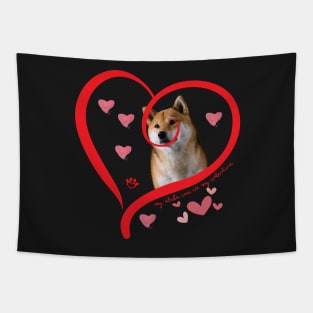 Funny Shiba Inu Dog Valentine Dog Lover Tapestry